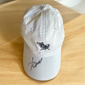 AHEAD White Baseball Cap‎ Chair Embroidery 100% Cotton Adjustable OSFA Pre-Owned